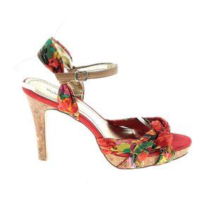 Style & Co Floral ankle strap heels Size 7